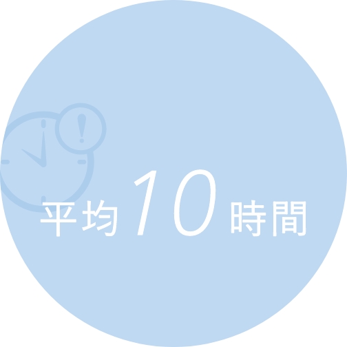 月間残業時間平均10時間